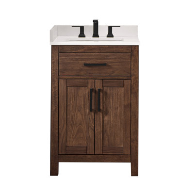 Beckett 24" Freestanding Single Bathroom Vanity with Quartz Top