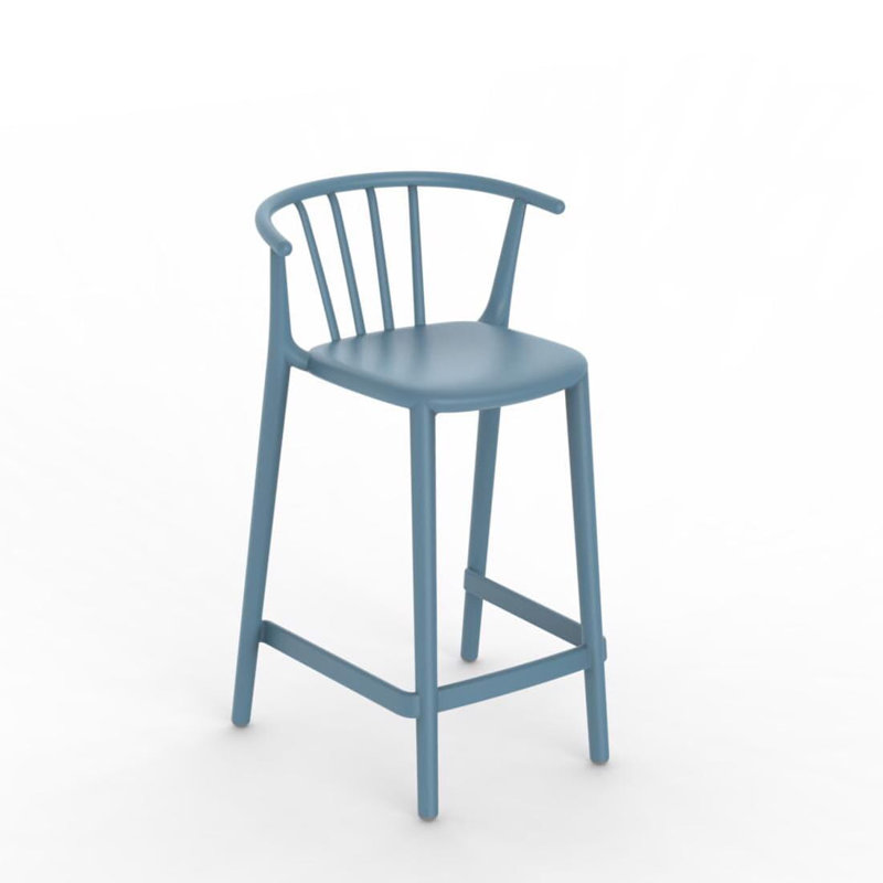 Tabouret de bar 25,79 po Woody, 4, Bleu rétro, 25.79"