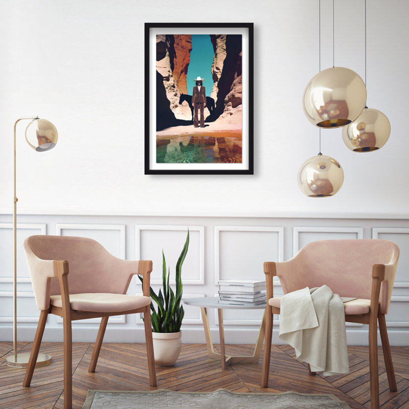 Cowgirl's Surreal Print by Oliver Gal, 21.5"H x 31.5"W, Black Shadowbox