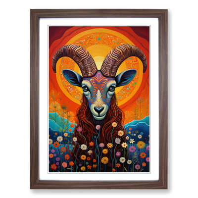 Capricorn Zodiac Colour Field 1 Piece Single Picture Frame Wall Art