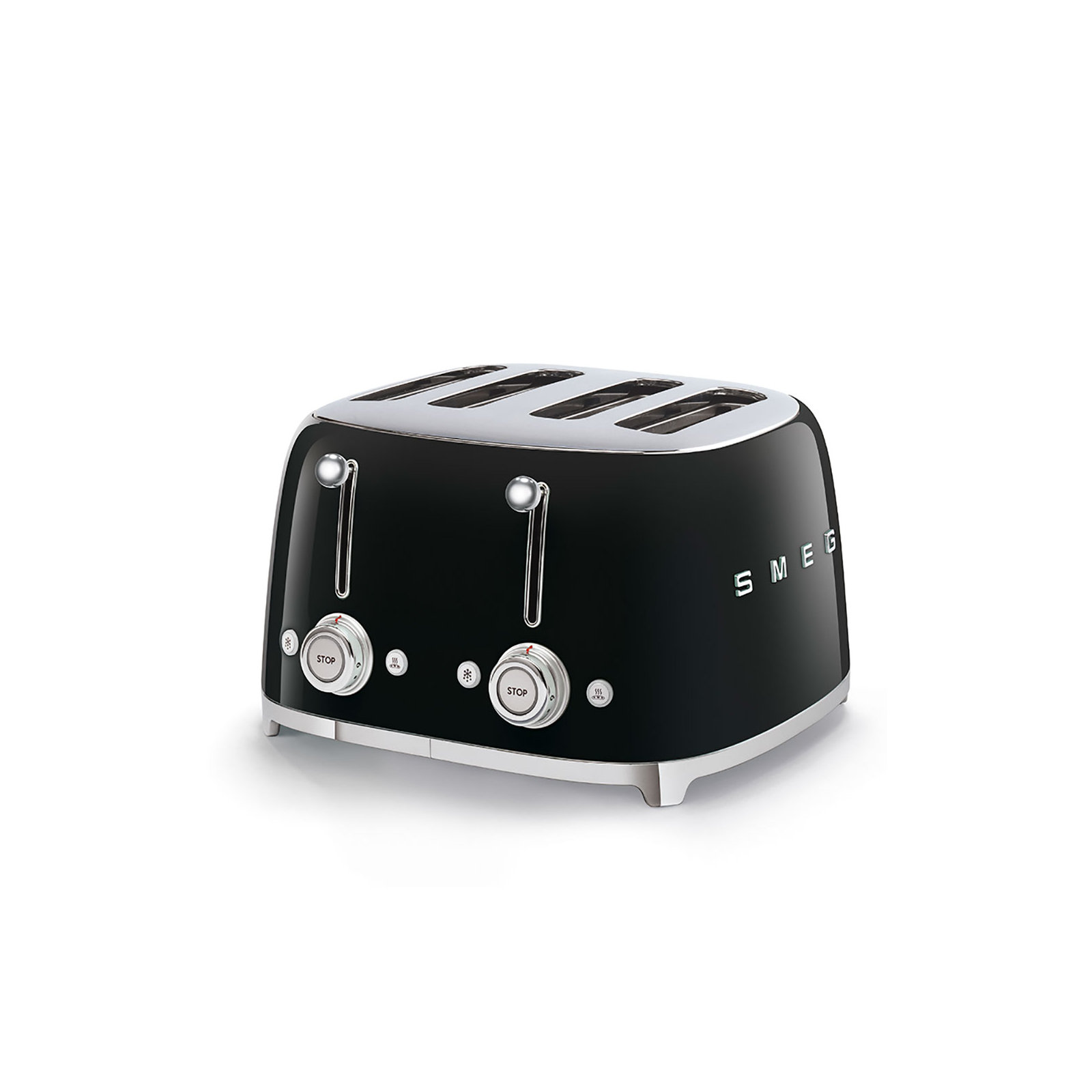 SMEG 50's Retro Style 4x4 Slice Toaster, Black
