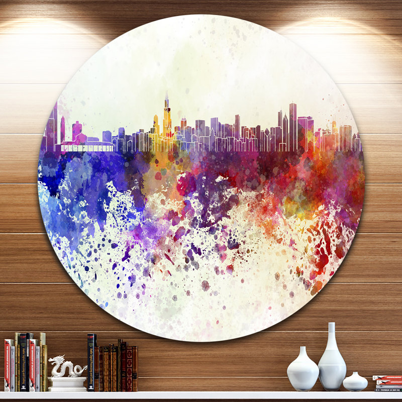 Cityscape Skyline - reproduction d'art, H 30 po x l 40 po x P 1,5 po, Métal