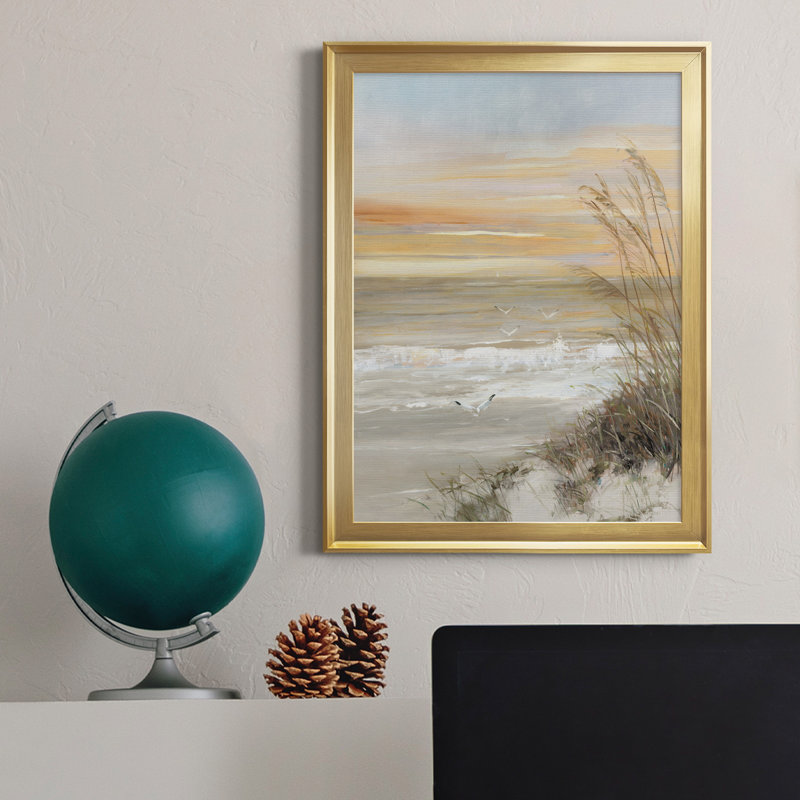 Summer Solstice - peinture encadrée, H 30,5 po x l 22,5 po x P 1,5 po, Toile avec cadre doré, Pas de tapis