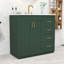 Meuble-lavabo de salle de bain avec lavabo en céramique, 3 tiroirs et armoire à portes à fermeture douce-1395037317