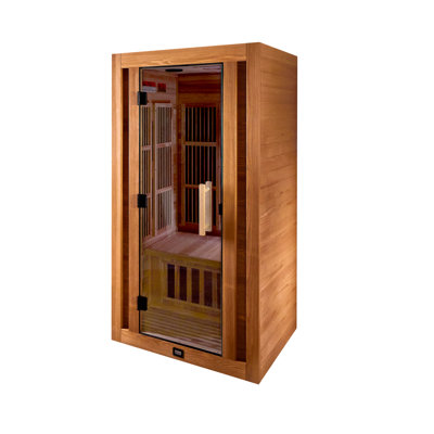 Sauna infrarouge d'intérieur en cèdre pour 1 personne avec 8 chauffages à infrarouges lointains, luminothérapie et chromothérapie Backyard Discovery Rylan