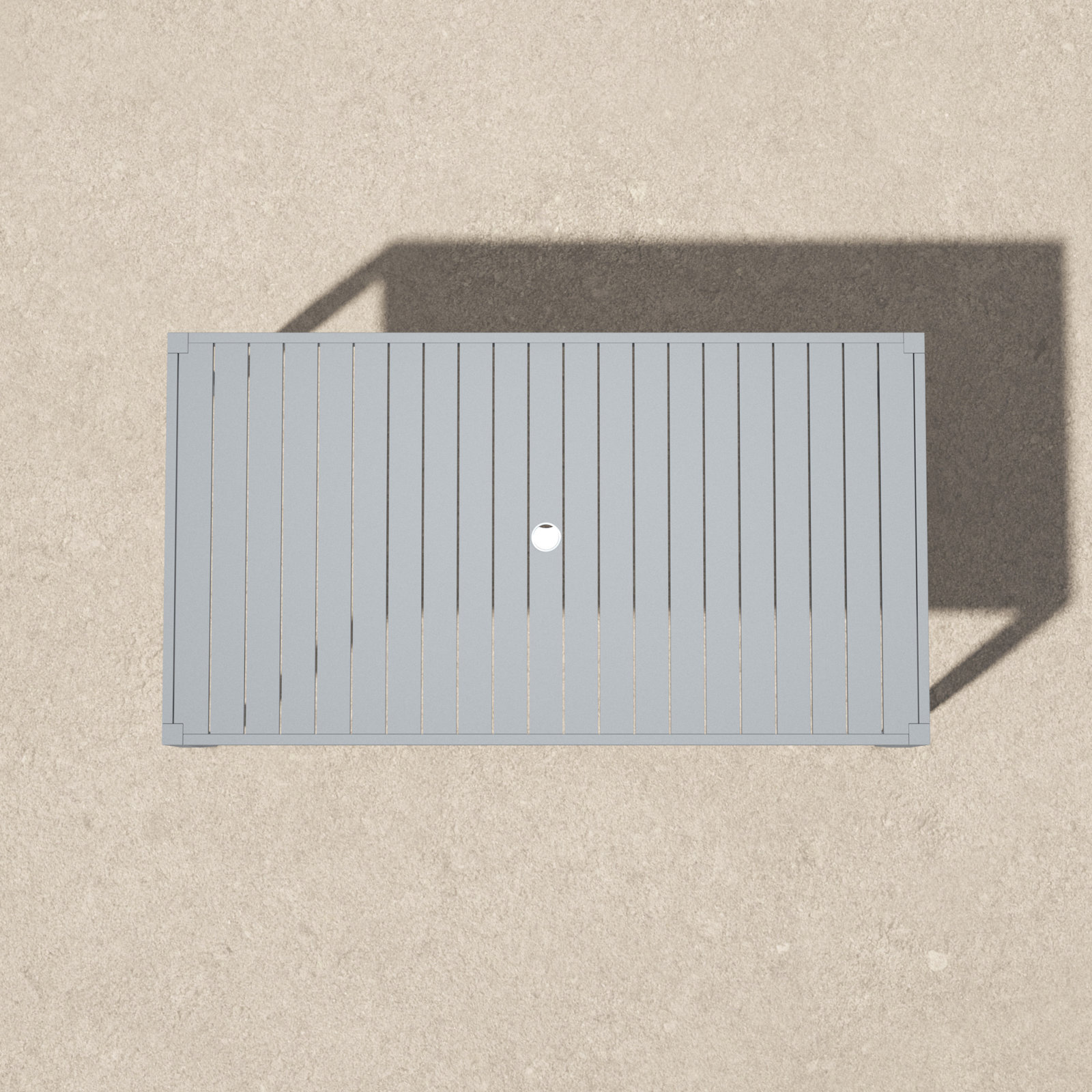 Whitman 72.5'' Metal Outdoor Dining Table, Blue