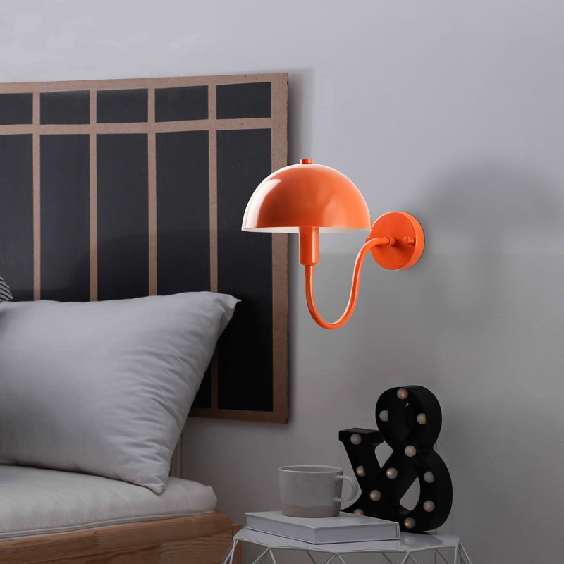 Stylish Wall Lamp with Metal Body, Orange Finish, 7.9 x 13.8 x 10.6 inches | Ø7.9 x 3.9 inches Base Plate, E14 Socket (Max 40W) | Modern Design, Ideal for Living Room, Bedroom & Office Lighting, IP20 Rated