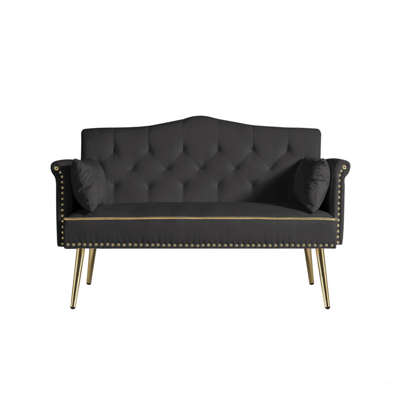 BLACK 2 SEATER SOFA