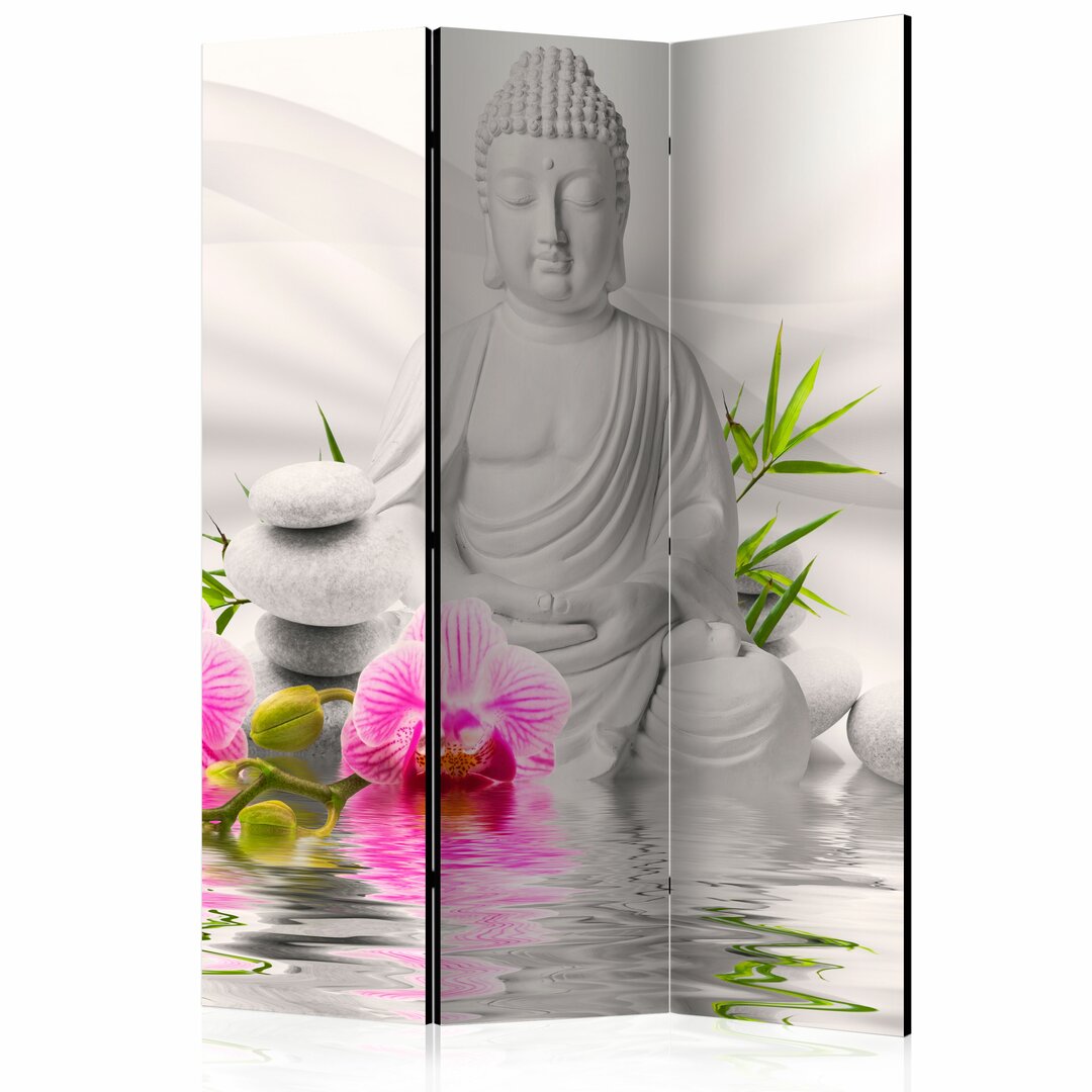 Paravent Buddha und Orchideen