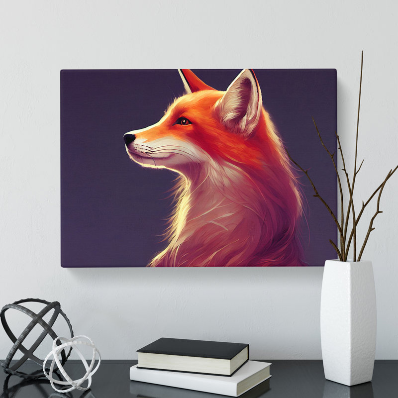 Beguiling Fox - Wrapped Canvas Print, 35cm H x 50cm W x 3cm D