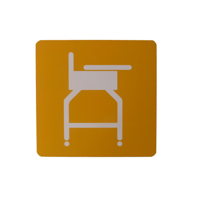 Panneau de positionnement jaune pour chaise haute