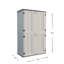 Armoire de rangement horizontale en résine avec plancher et portes doubles Decksplore 490 gallons, quatre tablettes