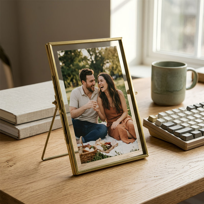 Nicola Spring - Standing Metal Picture Photo Frame, Gold, 13cm x 18cm