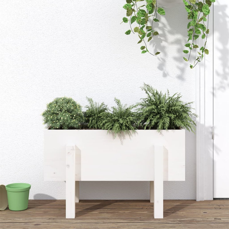 Meenakshi Wood Raised Garden Bed, 38cm H x 62cm W x 30cm D, Grey, Pine