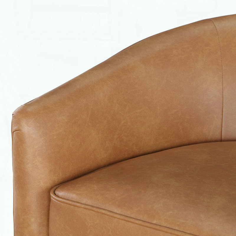 Chaise pivotante demi-tonneau en similicuir Maisy