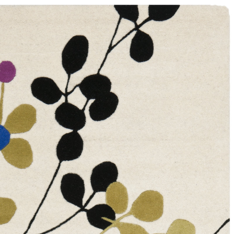 Candelo Hand Tufted Wool And Viscose Floral Rug, Rectangle 3'6" x 5'6"