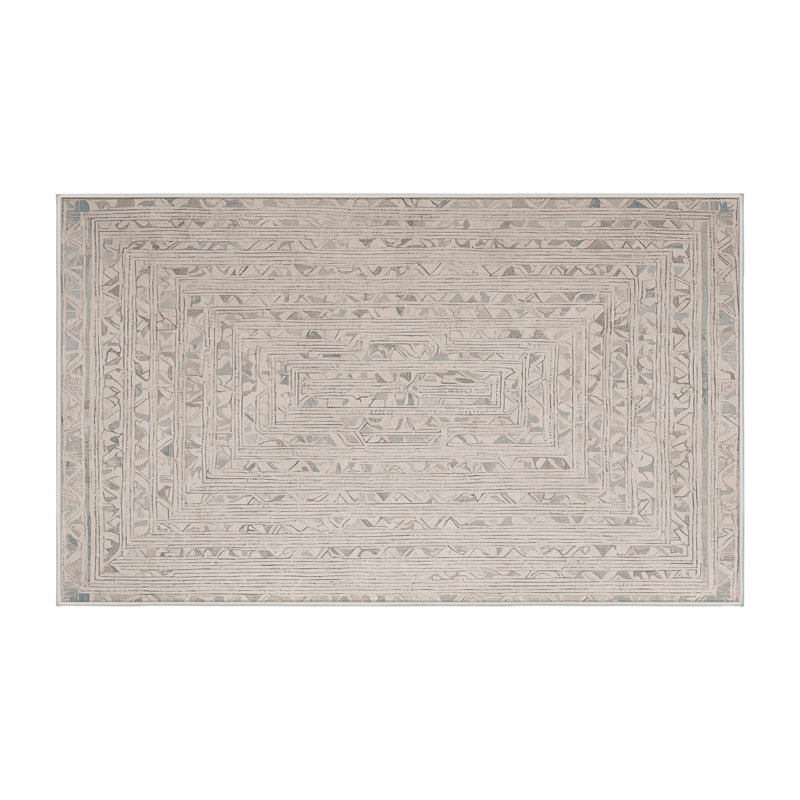 Tapis beige lavable à la machine, Rectangle de 5 pi x 8 pi