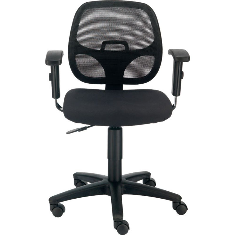 Black Mesh Back Task Chair with Adjustable Arms