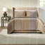 Ensemble de literie en velours Queen - Pièce, couvre-lit matelassé taupe avec taies d'oreiller