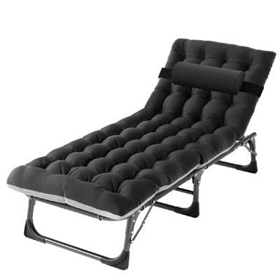 Lachara Adjustable 5-position Adults Reclining Folding Chair w/ Pillow&Cushions, Perfect For Camping