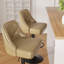 Tabouret de bar rotatif à 360 degrés en faux cuir avec coutures à boutons-116087022