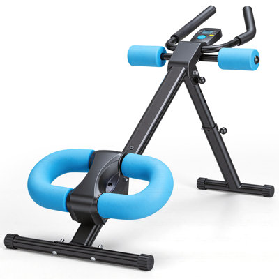 Smugdesk.com Adjustable Foldable Ab Trainer with LCD Monitor & Knee Protection for Home Gym