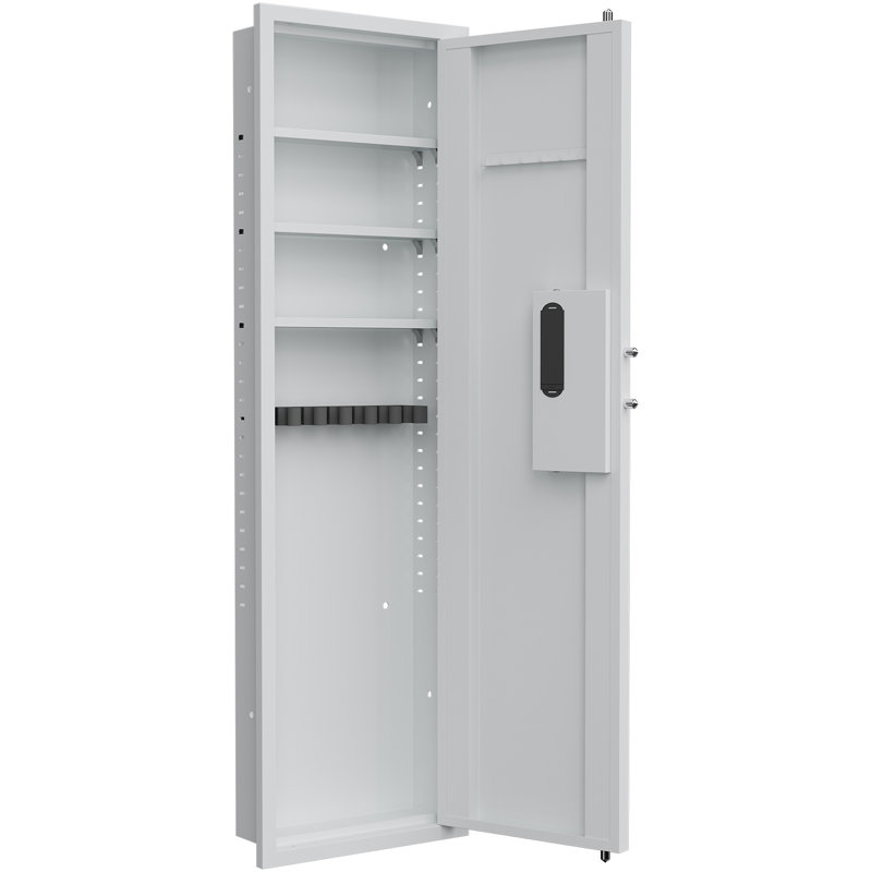 53" In Safe With Advanced Touch Technology - Firearms & Jewels, Opening, White Wall For Valuables Protection Adjustable Shelves, Screen,