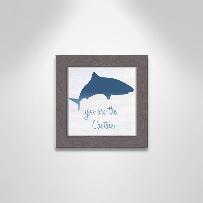 Capitaine, impression sur papier, H 8 po x l 8 po x P 0,6 po, Encadré plat à grain de bois gris