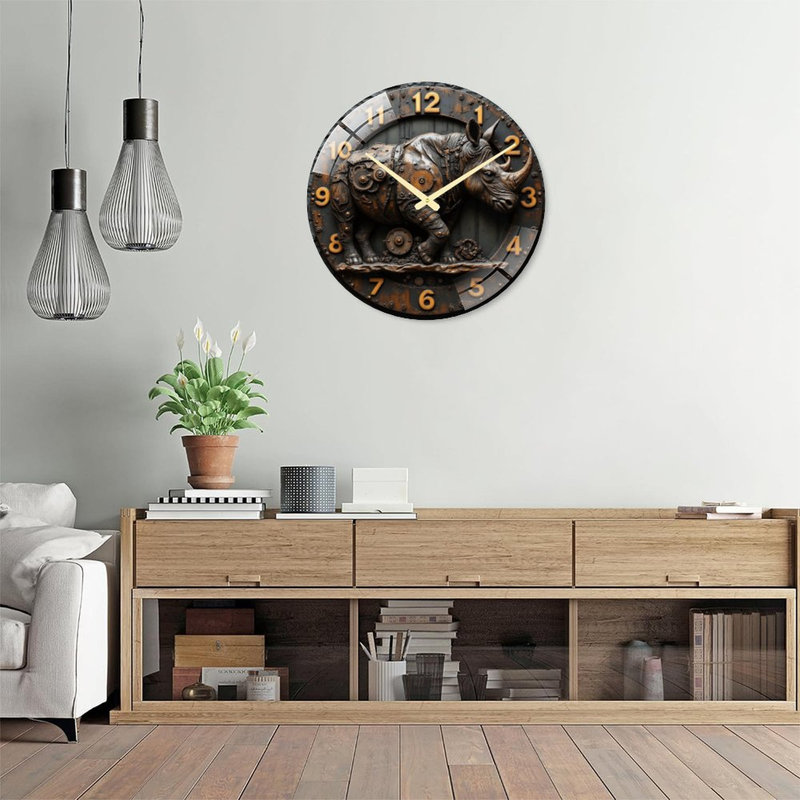 Rhinoceros, horloge murale 24 po
