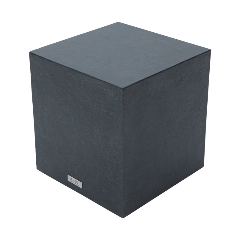 TEVERE Travertine Series Block End Table  45 x 45 x 50.8 cm, Slate Black