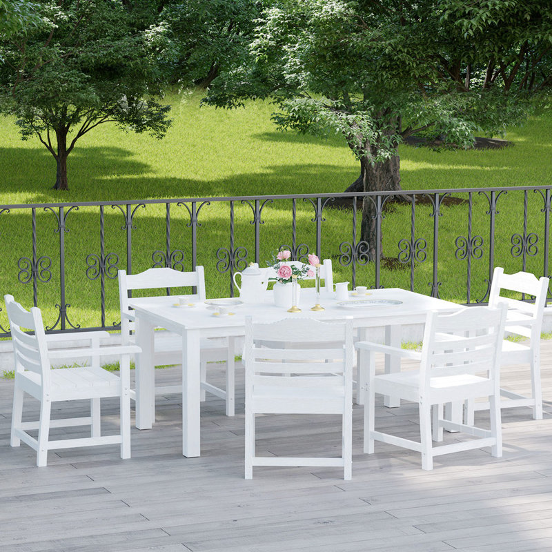 Tabouret d'extérieur 17,13 po Oley, Blanc
