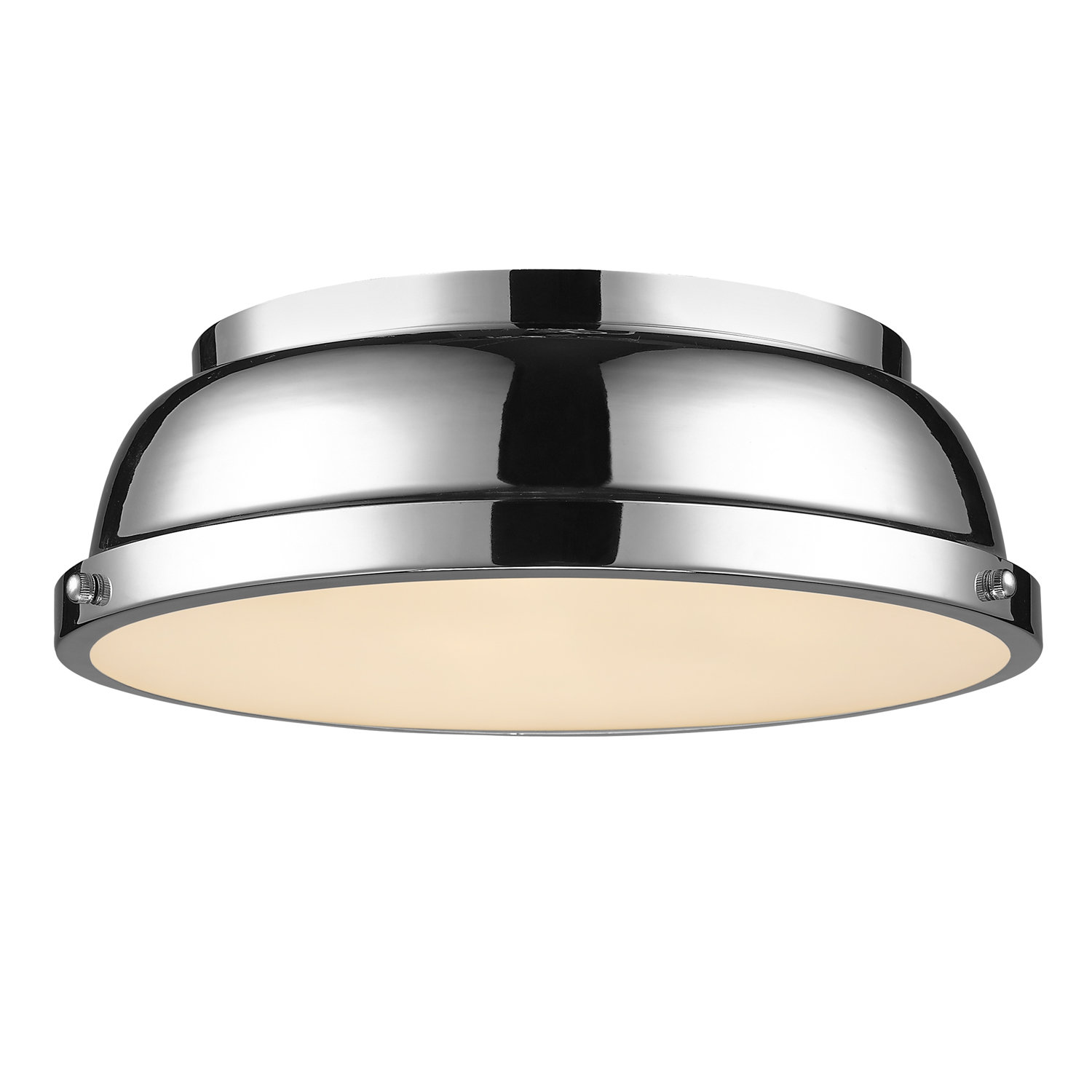 Calico 2 Light Steel Flush Mount, Chrome, Chrome
