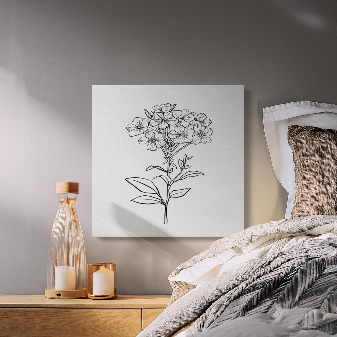 Floral Line Art Canvas Print, Wildflower Canvas Wall Art, Gallery Wrapped Canvas, Ready to Hang, Minimalist Decor, Archival Quality