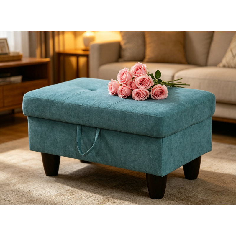 Repose-pieds rembourré en flanelle avec repose-pieds Athiste, Velours vert