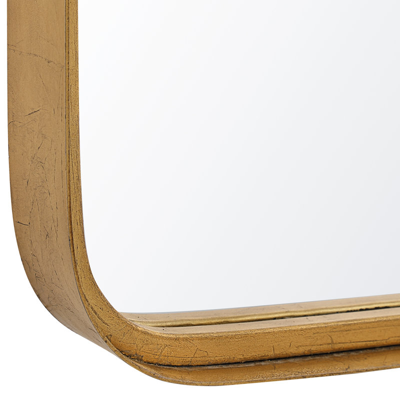 Belle Iron Wall Mirror, 60" x 21", Gold Leaf
