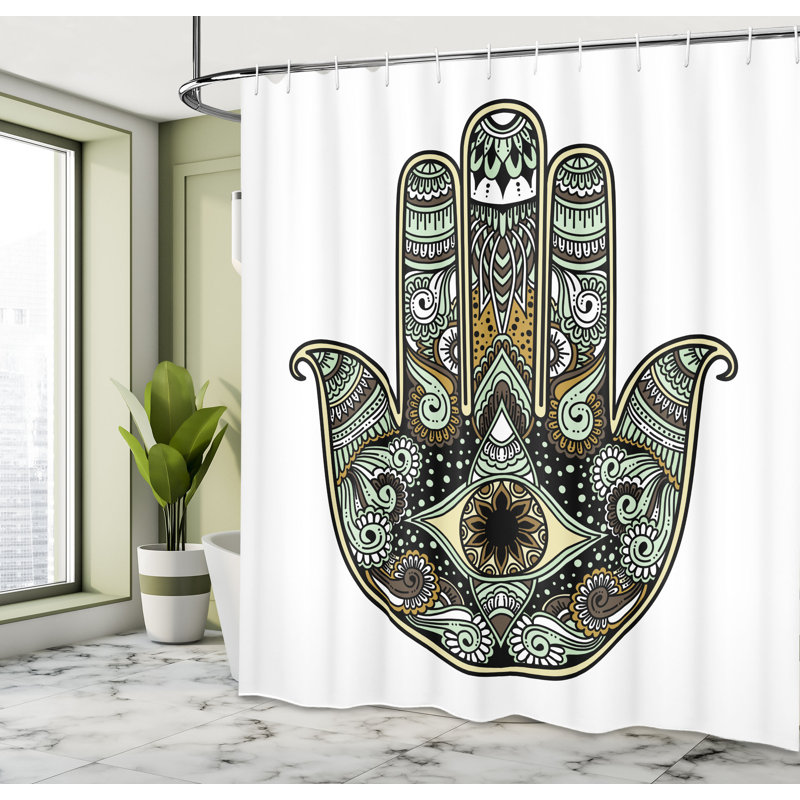  Rideau de douche avec crochets inclus, Vert pâle, H 84 po x l 69 po