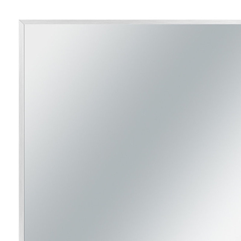 Beunca Metal Framed Bathroom Vanity Mirror, Silver, 36" x 24"