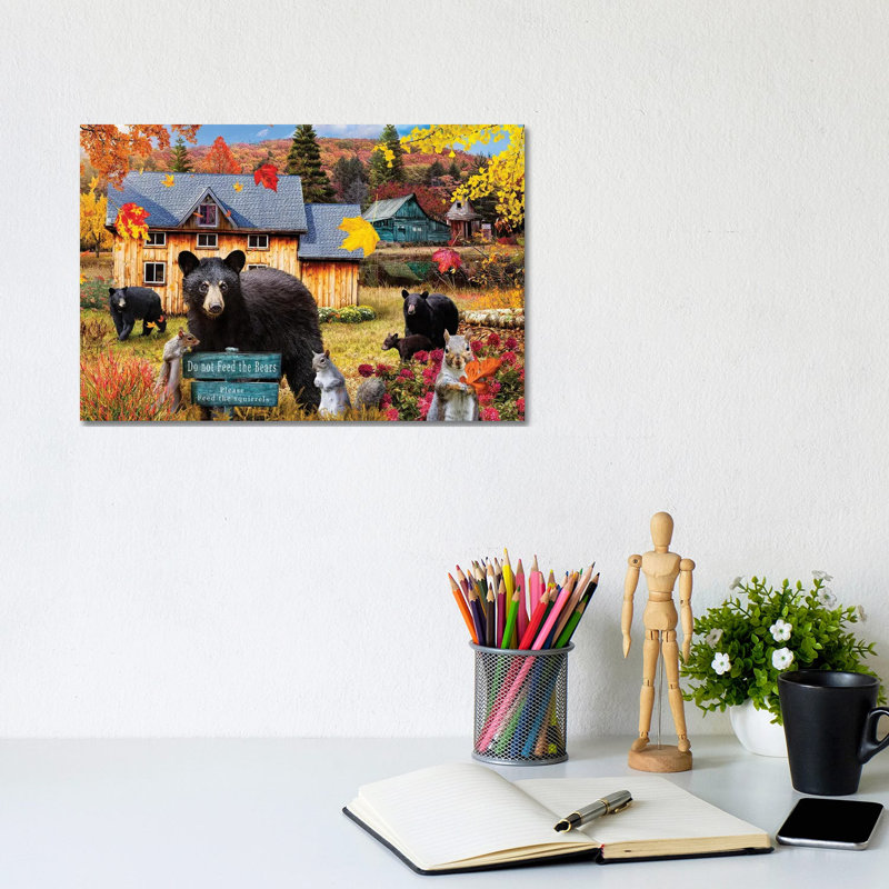 Do Not Feed The Bears by Karen Burke - Wrapped Canvas Print, 20.32cm H x 30.48cm W x 1.905cm D
