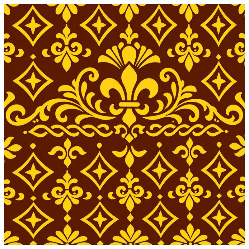 Couvertures jaunes brun et damas, 60in W x 80in H