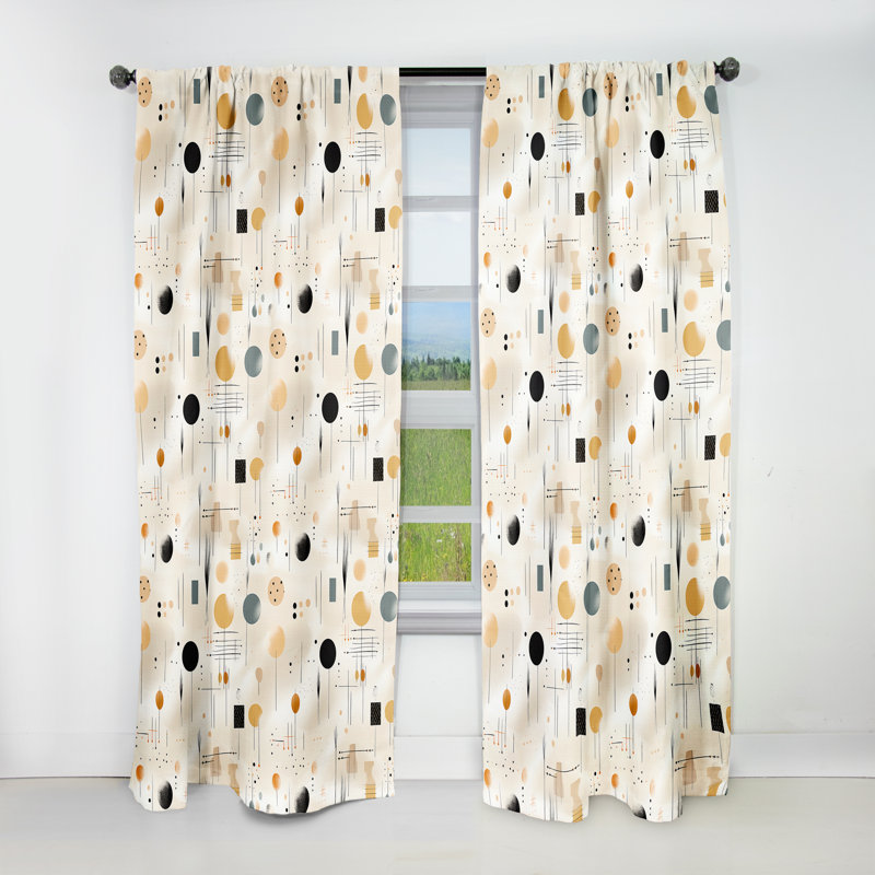 Motif de fougères beige bohème minimalisme I - motifs floraux, L 52 po x L 95 po