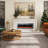 50" Electric Fireplace Recessed and Wall Mounted 750/1500W Stainless Steel Ultra-Thin Wall Hanging Fireplace with Remote/Adjustable Flame/Brightness/Speed, Timer, Low Noise, Touch Screen-632673422