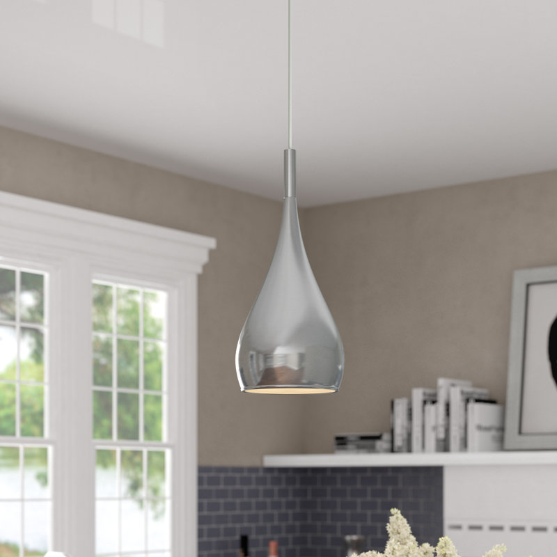 1 - Light Single Pendant, Satin Nickel