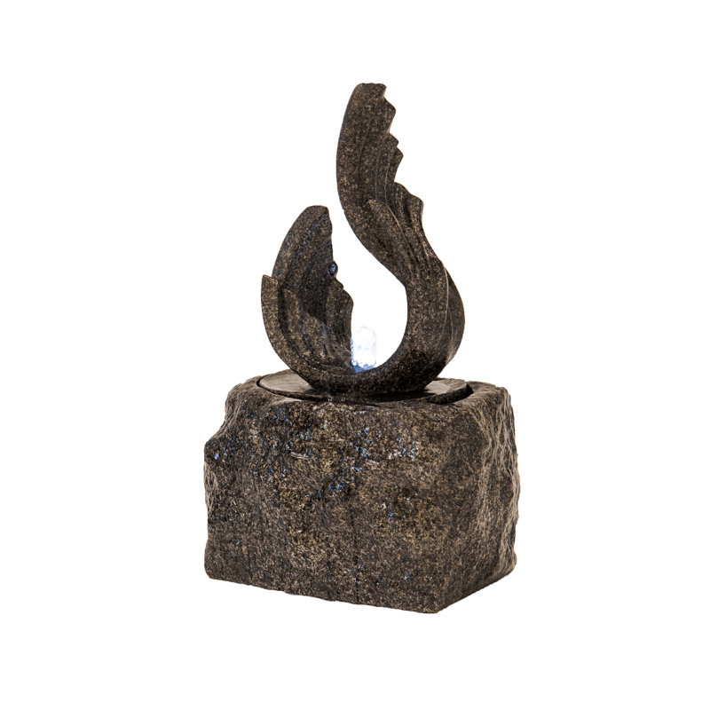 Sculptural Modern Freestanding Water Fountain, Black, Black