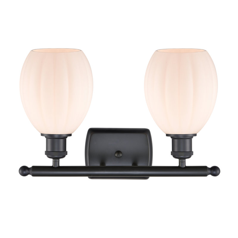 Éclairage pour salle de bain à intensité variable 2 lumières Fleshman, Noir mat, Blanc mat, Ampoule non incluse