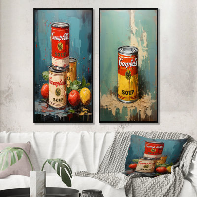Popart Soup Sensation - Ensemble de salon abstrait Popart Wall Art