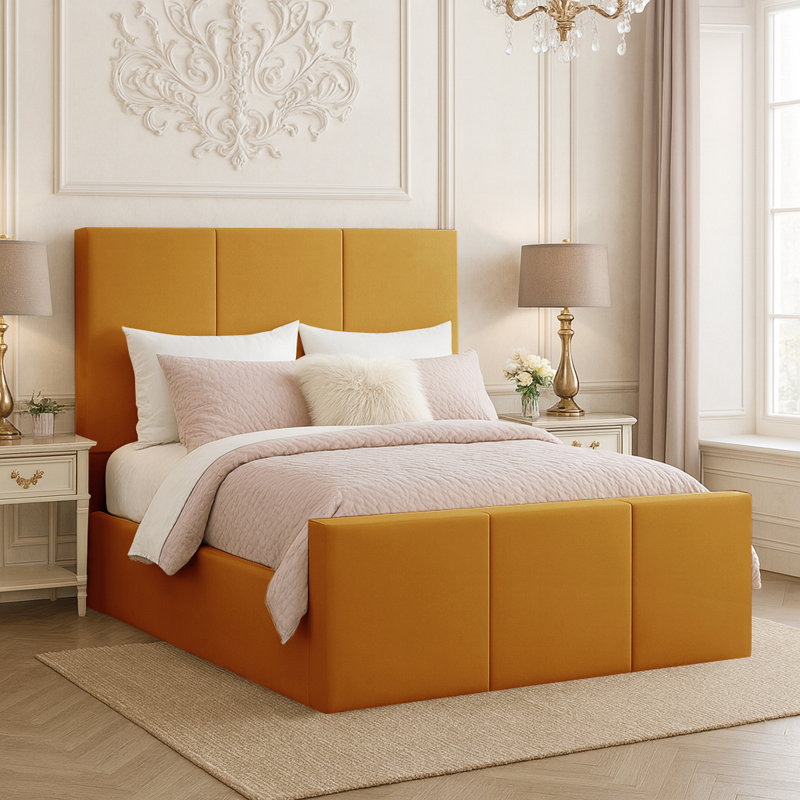 Bertin Upholstered Ottoman Storage Bed, Turmeric, Super King (6')