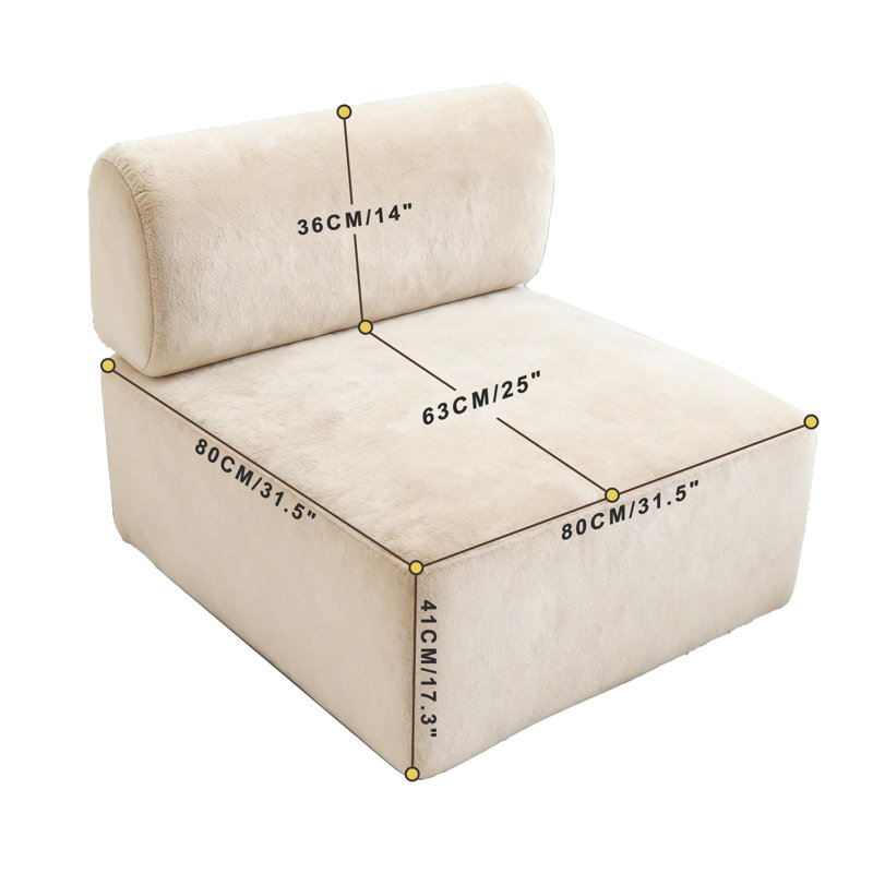 Upholstered Accent Chair, White