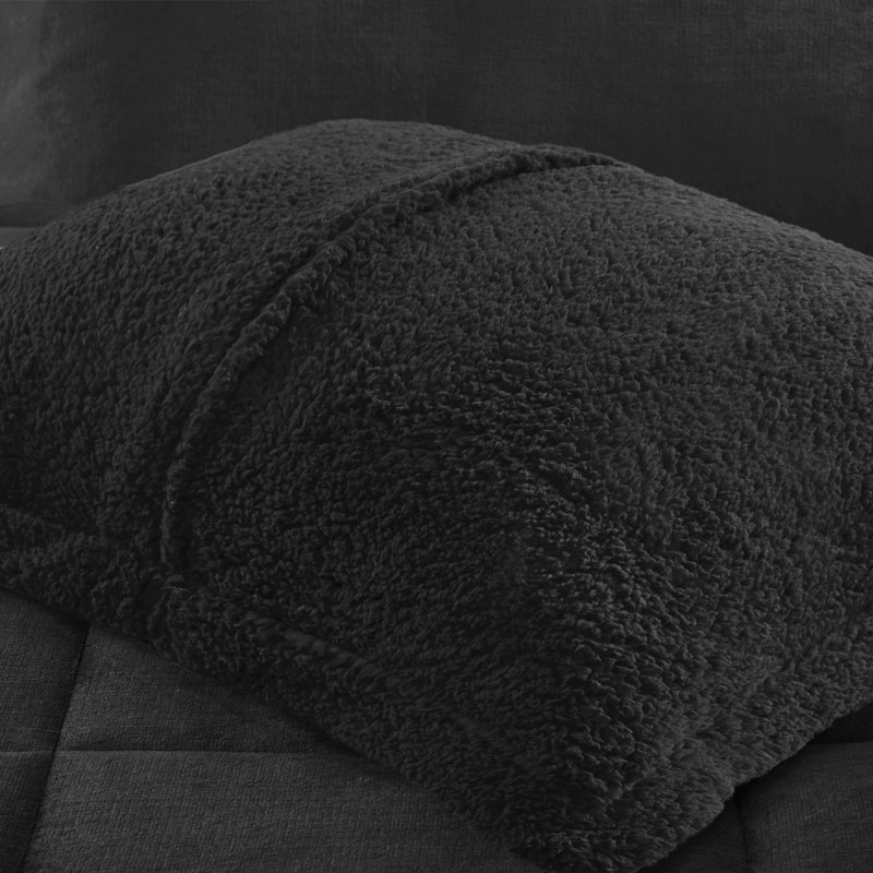 Comfortable Plush To Sherpa Bedding Sets, Full/queen With Cozy Reversible Style