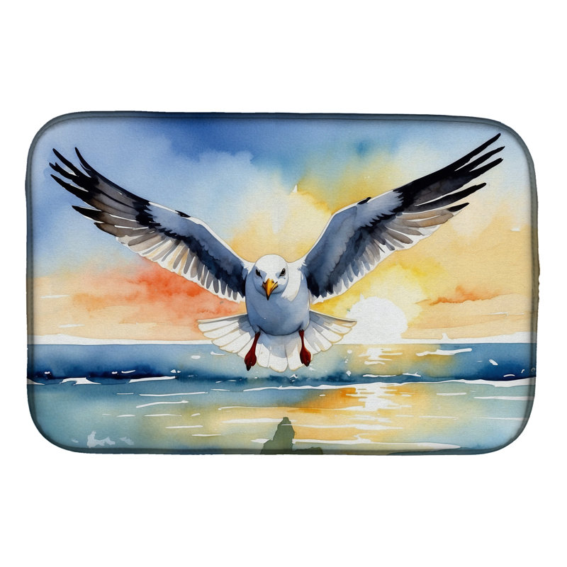 Gull Flying Low Dish Drying Mat