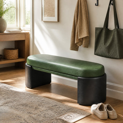 Camila Modern PU Upholstered Dining Bench with Wooden Frame